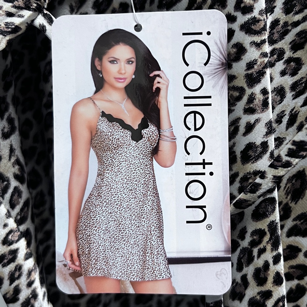 ICollection leopard satin chemise Large New